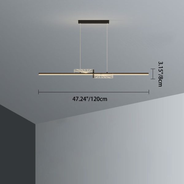 Modern Minimalist Strip Cone Circle Iron Acrylic LED Chandeliers Island Light For Dining Room - Image 11