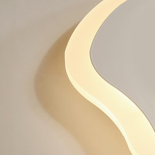 Modern Industrial Rippled White Flush Mount Ceiling Light for Bedroom - Image 10