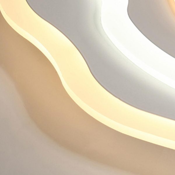Modern Industrial Rippled White Flush Mount Ceiling Light for Bedroom - Image 11