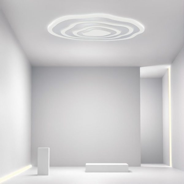 Modern Industrial Rippled White Flush Mount Ceiling Light for Bedroom - Image 4