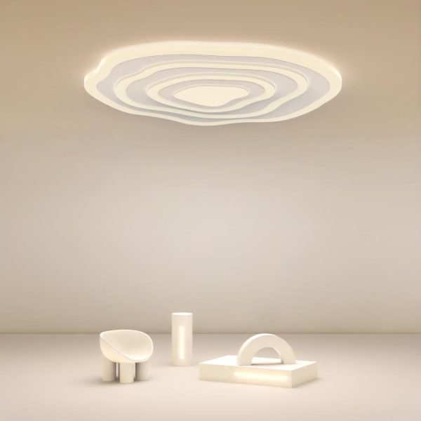 Modern Industrial Rippled White Flush Mount Ceiling Light for Bedroom - Image 3
