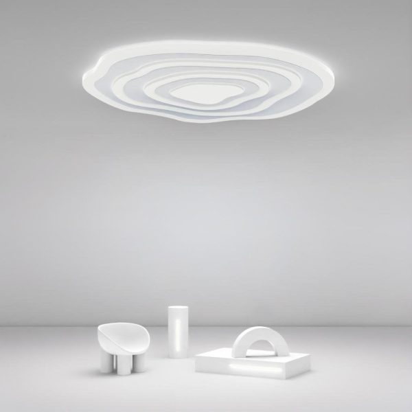 Modern Industrial Rippled White Flush Mount Ceiling Light for Bedroom - Image 6