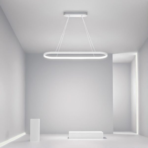 Modern Oval Hanging Chandelier with Remote Control - Image 2