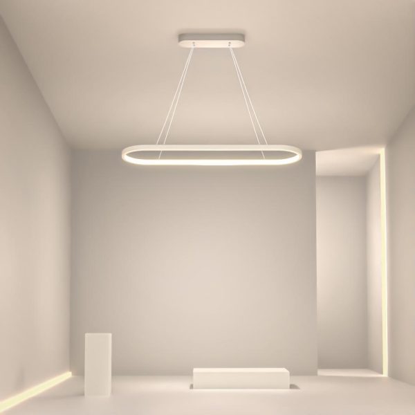 Modern Oval Hanging Chandelier with Remote Control - Image 3