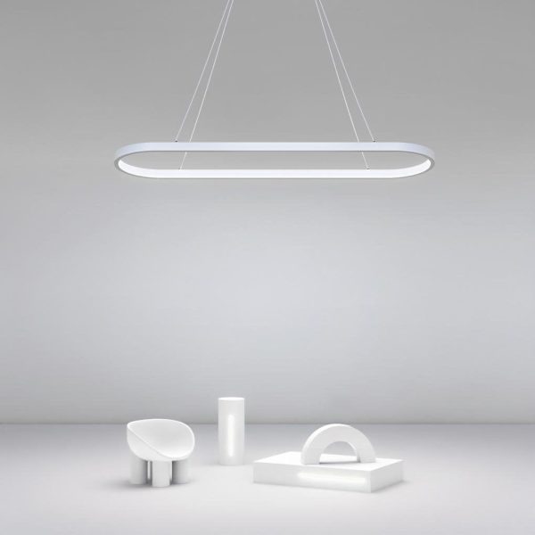 Modern Oval Hanging Chandelier with Remote Control - Image 4