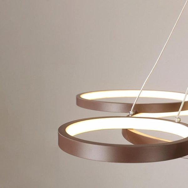 3 Rings Chandelier Dimmable Kitchen Dining Room Lighting Ceiling Lights with Remote Control - Image 6
