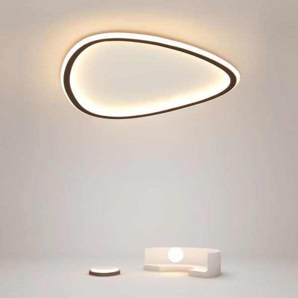 Black Abstract Shaped Industrial Flush Mount Bedroom Ceiling Lights - Image 3