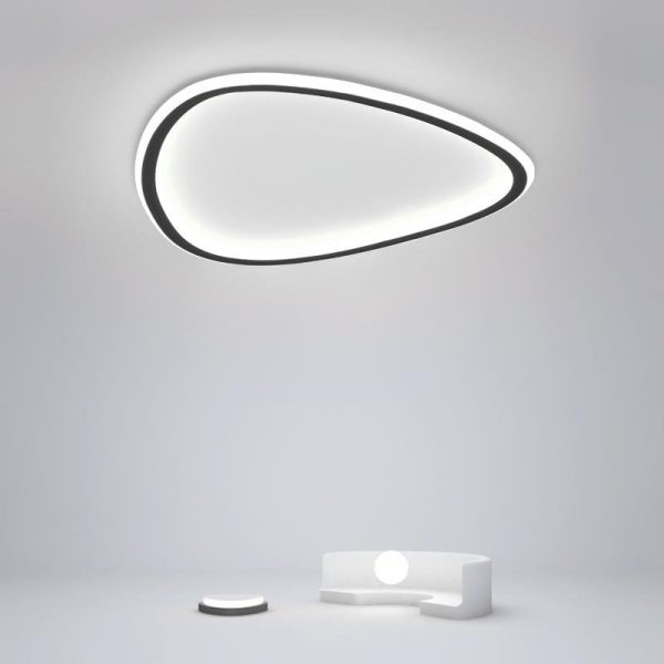 Black Abstract Shaped Industrial Flush Mount Bedroom Ceiling Lights - Image 2