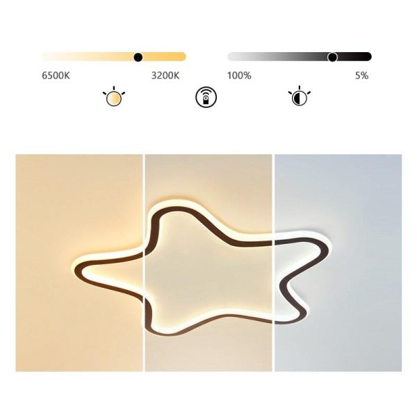 Modern Starfish Shaped Black Flush Mount Ceiling Lights Dimmable LED Ceiling Lights - Image 5