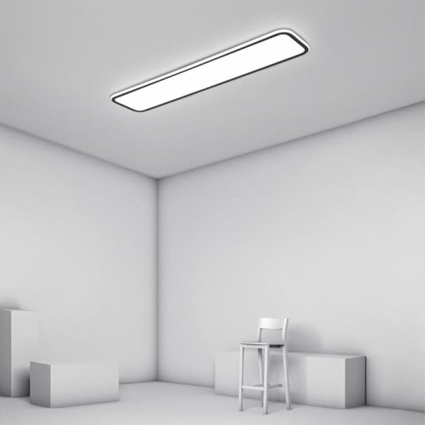 20'' 30'' Simple Modern Flush Mount Light Rectangular Black Light - Image 5