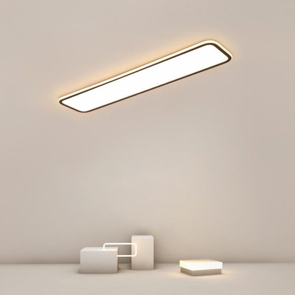 20'' 30'' Simple Modern Flush Mount Light Rectangular Black Light - Image 4