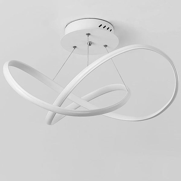 White Flush Mount Ceiling Light Cord Ribbon Adjustable Dimmable Light - Image 6