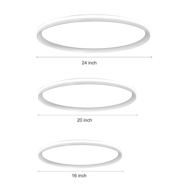 24'' Round Shaped Ultra Thin Modern Flush Mount Lights Dimmable LED Ceiling Lights - Image 8