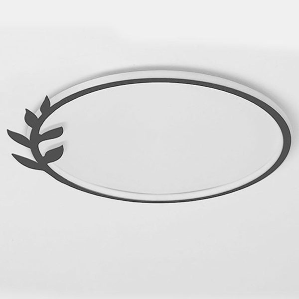 20'' Round Dimmable Black Flush Mount Ceiling Lights LED Lights with Leaf Shaped Edge - Image 5