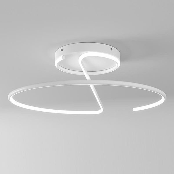 16 inch Sleek Wire-inspired Circular Modern LED Semi Flush Mount Ceiling Light - Image 8