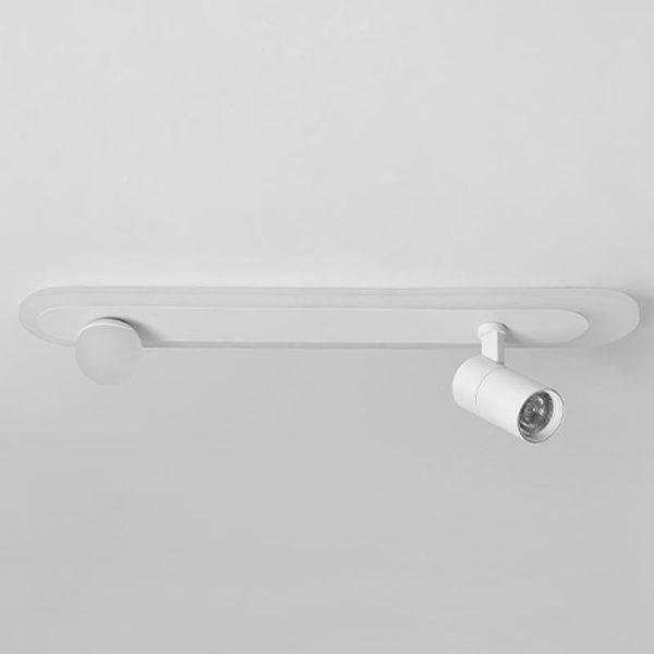 Rectangular LED Small Flush Mount Light with Spherical Bulb Spotlight - Image 4
