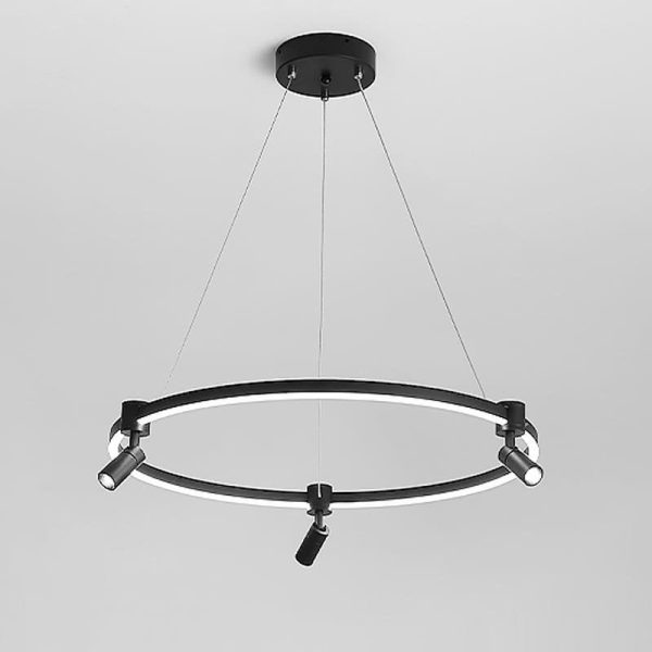 Heads Spotlight Circle Linear LED Chandelier Ceiling Lights with Remote Control - Image 4
