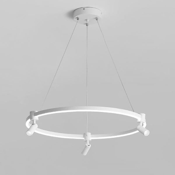 Heads Spotlight Circle Linear LED Chandelier Ceiling Lights with Remote Control - Image 5