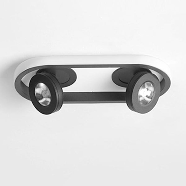 Rectangular Strip Flush Mount Kitchen Lighting Ceiling Light with Adjustable 2 Spotlight - Image 7