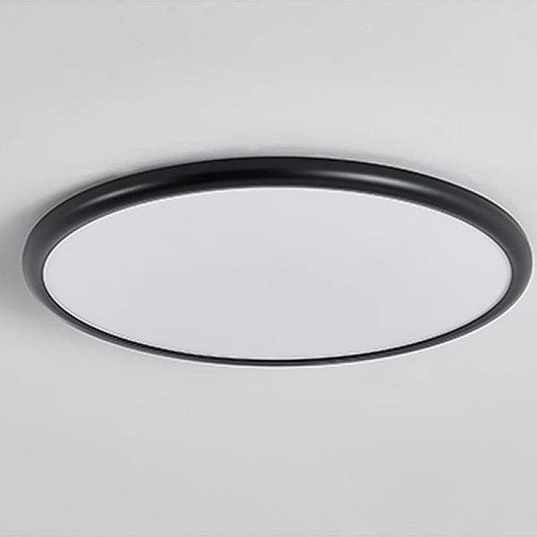 16'' Modern LED Geometric Circle Black Flush Mount Ceiling Lights with Black White Edge - Image 10