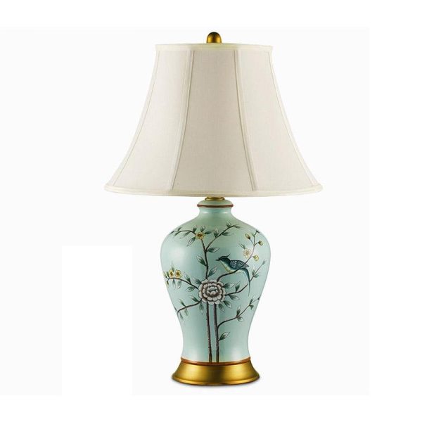 23 inch Oriental Vivid Branches and Birds Porcelain Table Lamp - Image 4