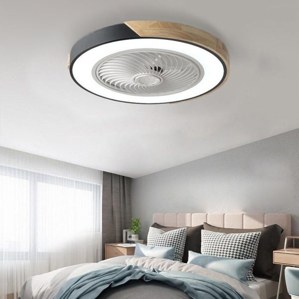 Round Square Integrated LED Bladeless Ceiling Fan Light with Remote Control - Image 3