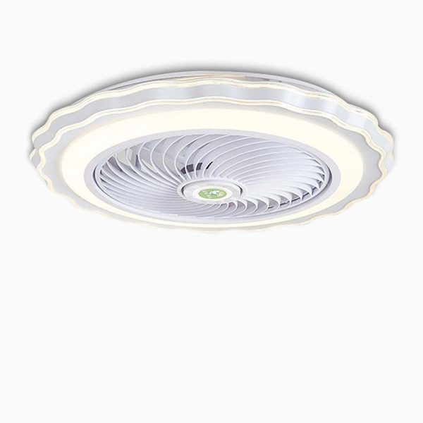 Goldish White Crown-Shaped Modern Bladeless Ceiling Fan with light and Remote - Image 6