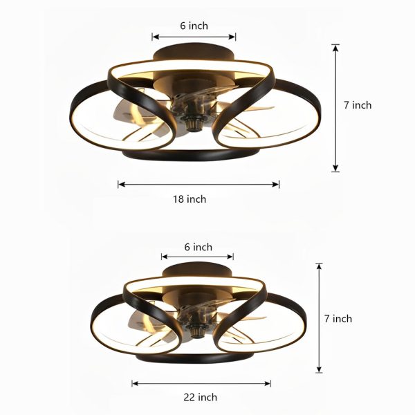 Flower LED Modern Flush Mount Ceiling Fan Lights with Remote Control - Image 7