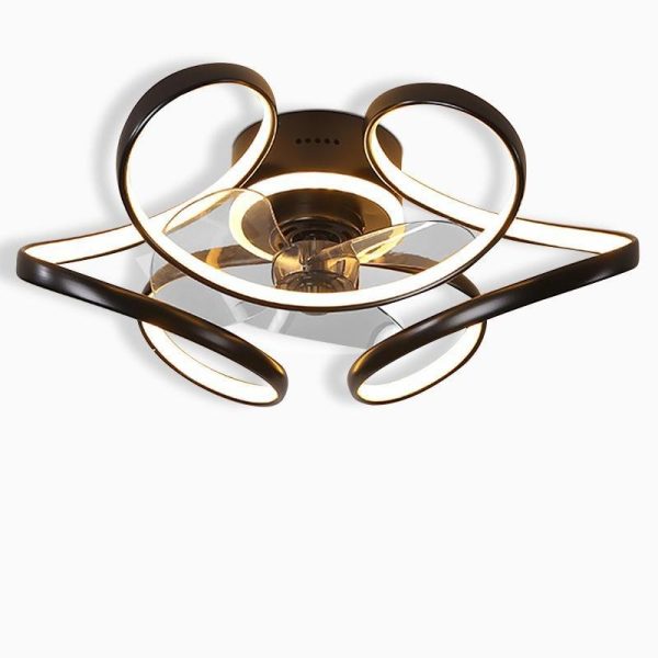 18" Flower Shaped Modern Ceiling Fans Light with Remote Chandelier with Fan - Image 9