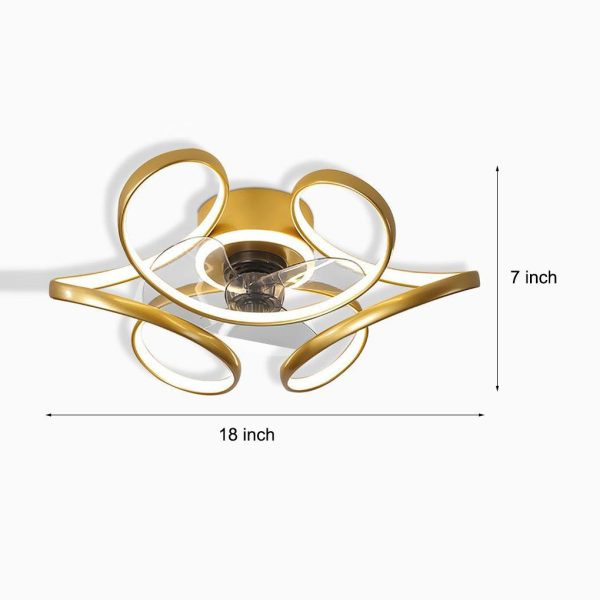 18" Flower Shaped Modern Ceiling Fans Light with Remote Chandelier with Fan - Image 8