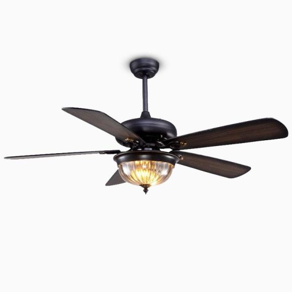 5-blade Farmhouse Style Ceiling Fan with Lights and Remote for Bedroom - Image 6