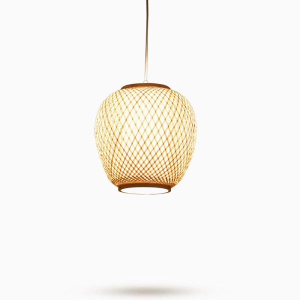 Farmhouse Dome Pendant Light Curvy Oval Bamboo Bedroom Pendant Light - Image 10