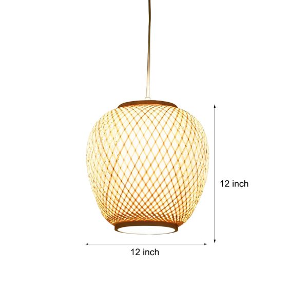 Farmhouse Dome Pendant Light Curvy Oval Bamboo Bedroom Pendant Light - Image 11
