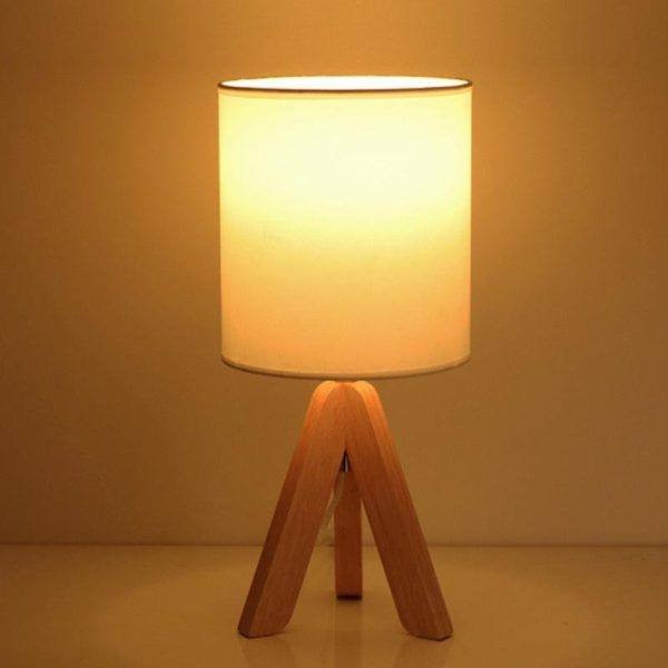 15 inch Wood Modern Tripod Table Lamp - Image 9