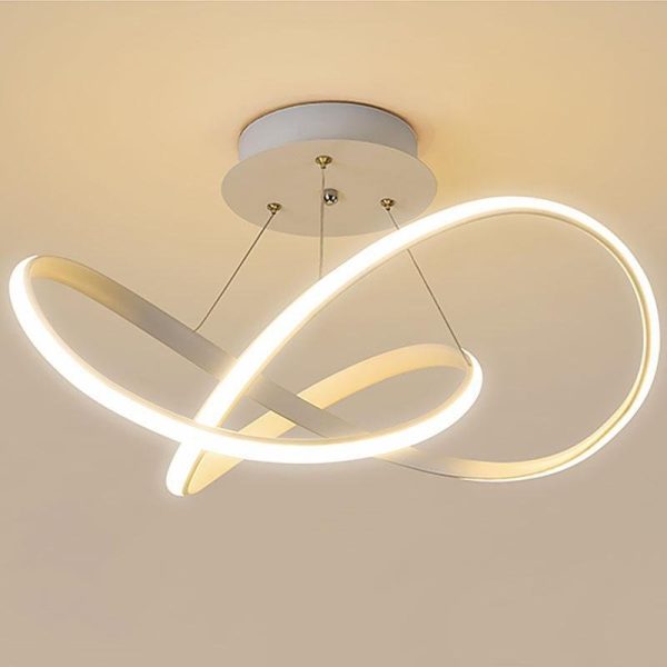 White Flush Mount Ceiling Light Cord Ribbon Adjustable Dimmable Light - Image 5