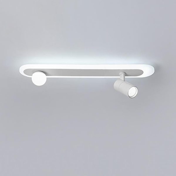 Rectangular LED Small Flush Mount Light with Spherical Bulb Spotlight - Image 2