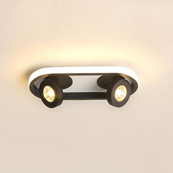 Rectangular Strip Flush Mount Kitchen Lighting Ceiling Light with Adjustable 2 Spotlight - Image 3