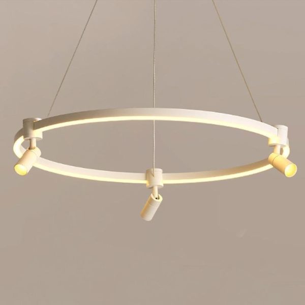 Heads Spotlight Circle Linear LED Chandelier Ceiling Lights with Remote Control - Image 7
