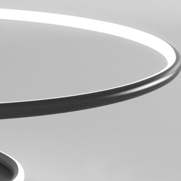 16 inch Sleek Wire-inspired Circular Modern LED Semi Flush Mount Ceiling Light - Image 12