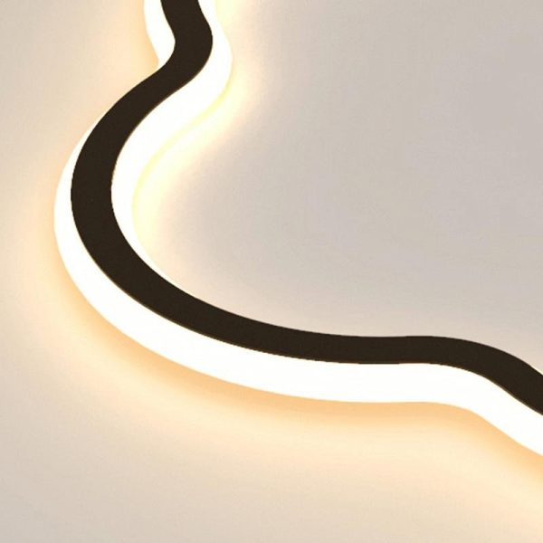 Could Shaped White Black Flush Mount Light for Restaurant Study Bedroom - Image 12