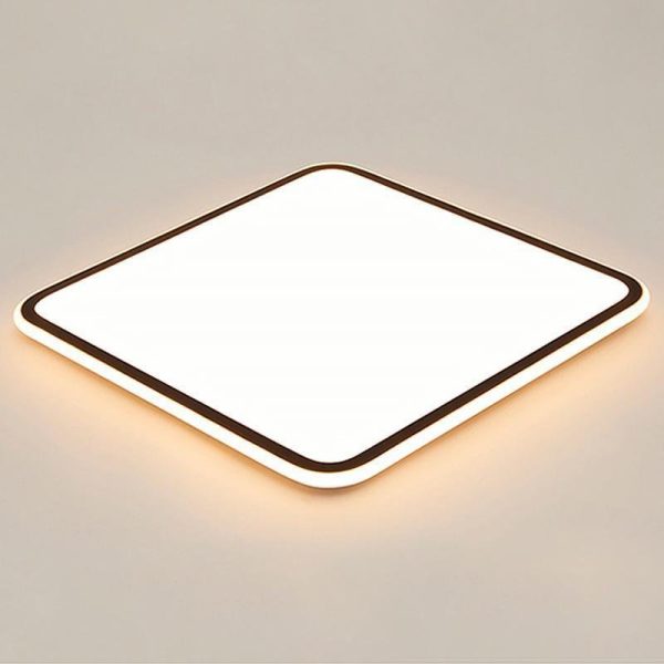 30'' Modern Square Black Frame LED Flush Mount Lights Dimmable Ceiling Lights - Image 5