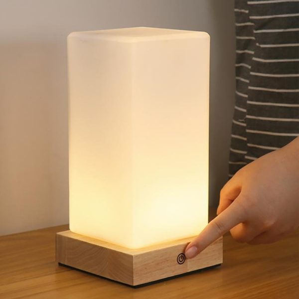 Cube Wooden Battery Operated LED Accent Kids Lamp - Image 5