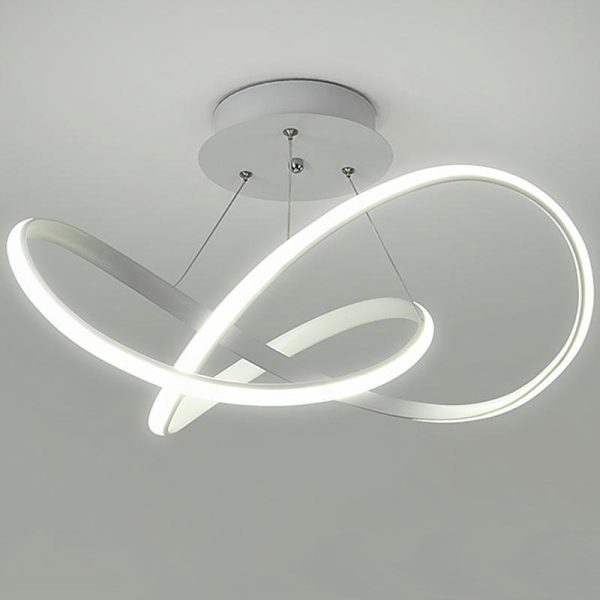White Flush Mount Ceiling Light Cord Ribbon Adjustable Dimmable Light - Image 4