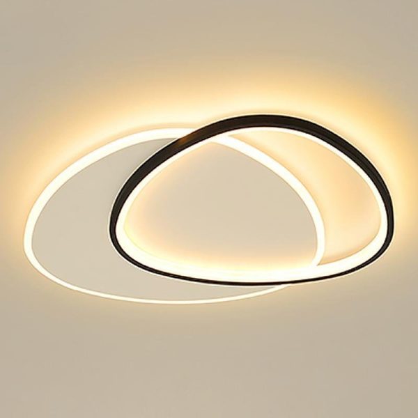 White Black Flush Mount Lights Unique Circle Iron Acrylic Lights - Image 4