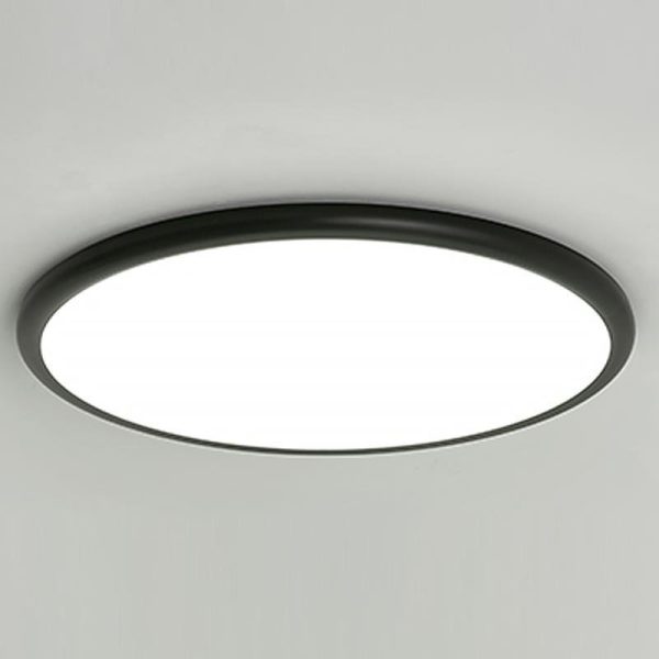 16'' Modern LED Geometric Circle Black Flush Mount Ceiling Lights with Black White Edge - Image 8