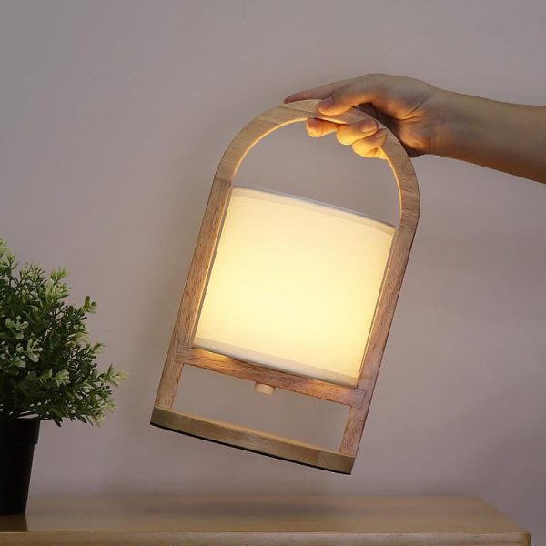 Battery Operated Wood Portable Accent Table Lamp - Image 7