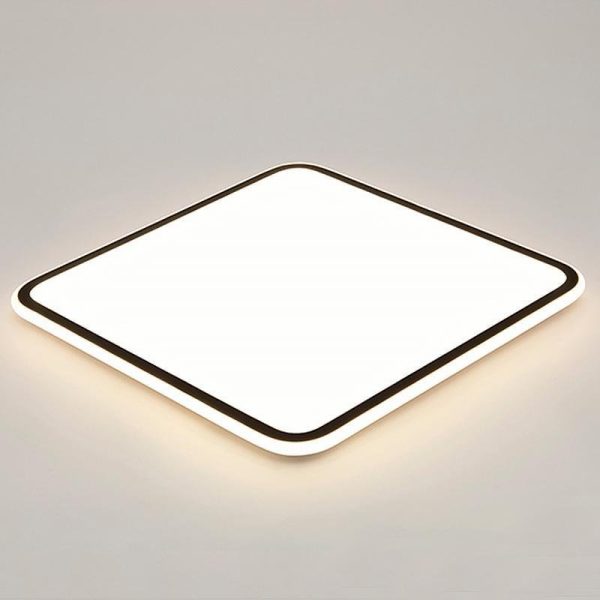 30'' Modern Square Black Frame LED Flush Mount Lights Dimmable Ceiling Lights - Image 8