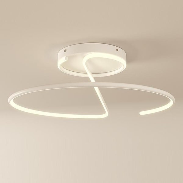 16 inch Sleek Wire-inspired Circular Modern LED Semi Flush Mount Ceiling Light - Image 7