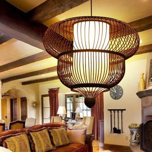 2-Tiers Bubble Dark Brown Moroccan Pendant Light with a Large Central Light - Image 2