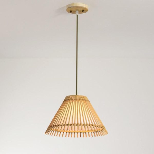 Decorative Long Pendant Light Bar Pendant Light With a Brisk Bamboo Shade - Image 5